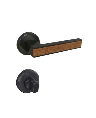 SICURO - Amr Helmy bathroom door handle with round rosette, Graphite