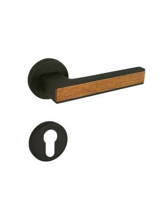 SICURO - Amr Helmy door handle with round rosette, Black