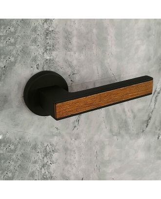 SICURO - Amr Helmy bathroom door handle with round rosette, Black