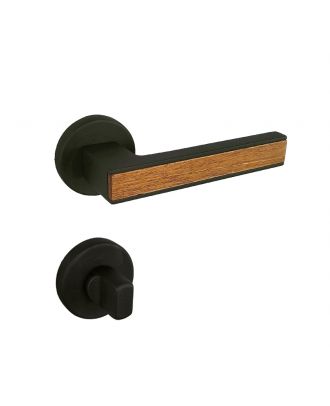 SICURO - Amr Helmy bathroom door handle with round rosette, Black