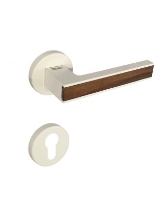 SICURO - Amr Helmy door handle with round rosette, Off-white