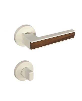 SICURO - Amr Helmy bathroom door handle with round rosette, Off-white