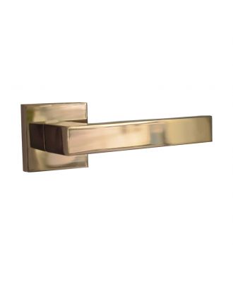 York - Bathroom Door Handle With Square Rosettes, Rose Gold