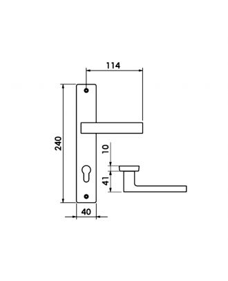 York - Bathroom Door Handles with Plate, Bright chrome