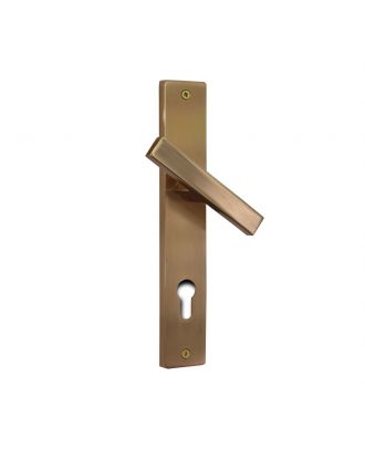 YORK Flat Door Handle with Square modern Plate, Rose Gold
