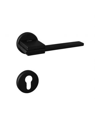 SICURO - SPACE door handle with round rosette, Black