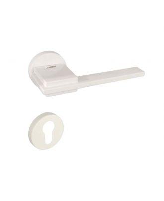 SICURO - SPACE door handle with round rosette, Off-white