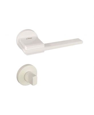 SICURO - SPACE bathroom door handle with round rosette, Off-white