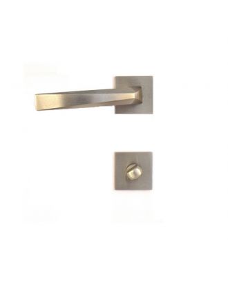 Diamond - Bathroom Door Handle with Square Rosettes, Satin Nickle