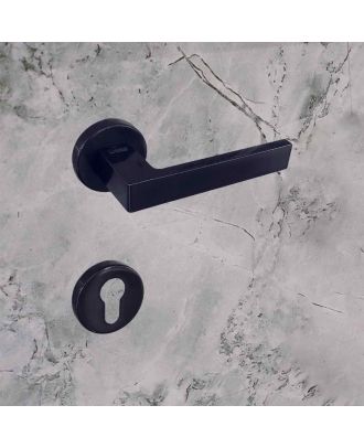 SICURO - Shelby door handle with round rosette, Graphite