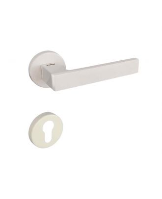 SICURO - Shelby door handle with round rosette, Off-white