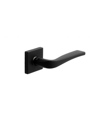 Sery Door Handles With Square Rosettes, Black