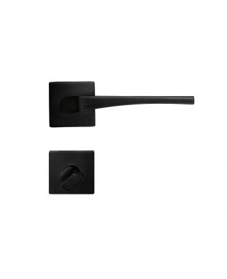 Sery - Bathroom Door Handle With Square Rosettes, Black