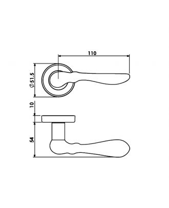 Fiocca - Bathroom Door Handle With Round Rosettes, Bright Chrome