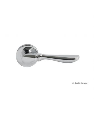 Fiocca - Bathroom Door Handle With Round Rosettes, Bright Chrome