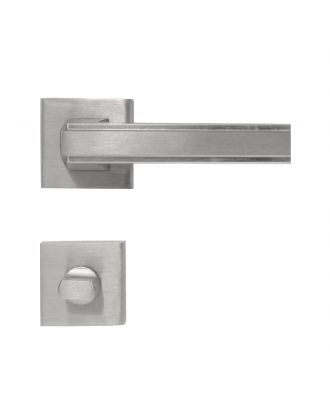 Passo Handle With Square Rosette For Bathroom - Satin Nickle