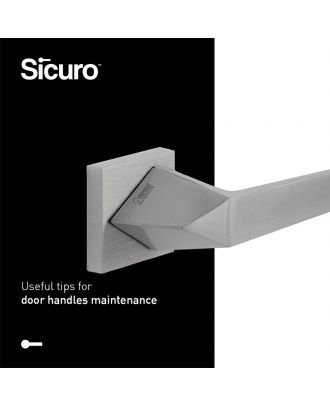 Joya Handle With Square Rosette - Satin Nickle