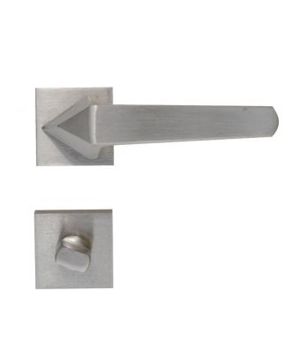 Joya Handle With Square Rosette For Bathroom - Satin Nickle