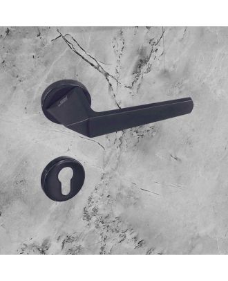 SICURO - JOYA door handle with round rosette, Graphite