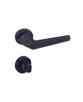 SICURO - JOYA bathroom door handle with round rosette, Graphite