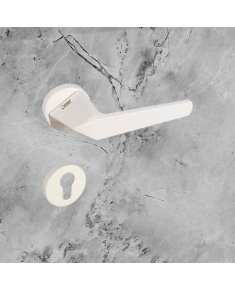 SICURO - JOYA door handle with round rosette, Off-white