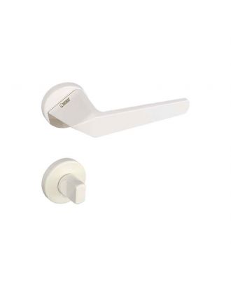 SICURO - JOYA bathroom door handle with round rosette, Off-white