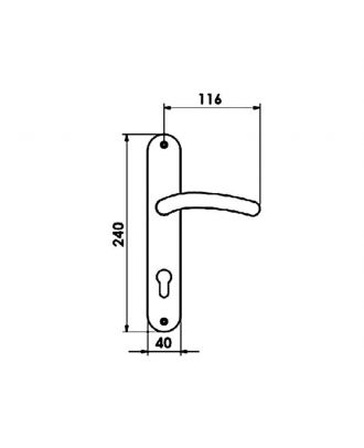 ALLEGRA Door Handle With long Plate, Bright Chrome