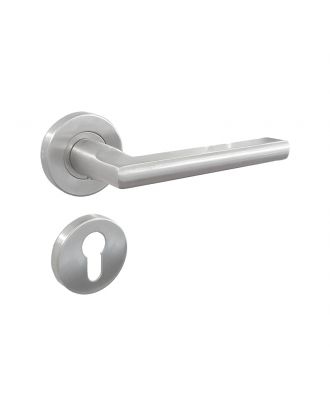 SICURO durable stainless steel door handle with rose & escutcheon