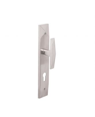 JEWEL external door handle with long plate, Satin Nickle