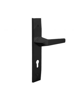 JEWEL door handle with long plate, Black