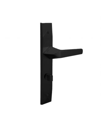 JEWEL Bathroom door handle with long plate, Black