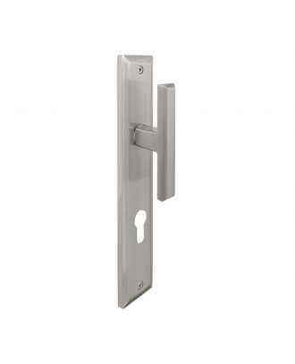 FLOW external door handle with long plate, Satin Nickle