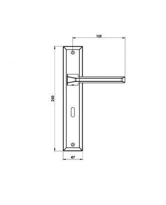 FLOW door handle with long plate, Black