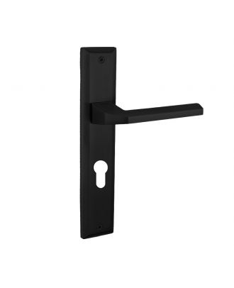 FLOW door handle with long plate, Black