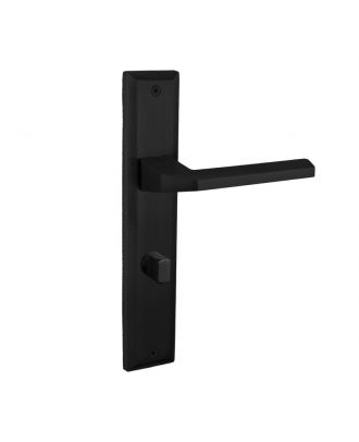 FLOW Bathroom door handle with long plate, Black