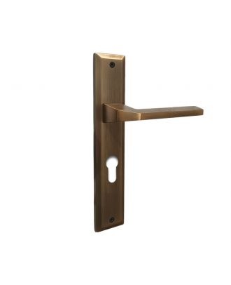 FLOW door handle with long plate, Antique Bronze