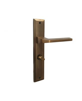 FLOW Bathroom door handle with long plate, Antique Bronze