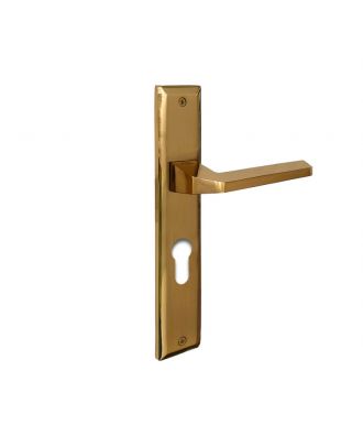 FLOW door handle with long plate, Golden
