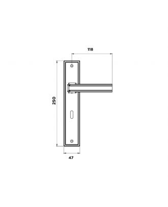 STEP door handle with long plate, Satin Nickle