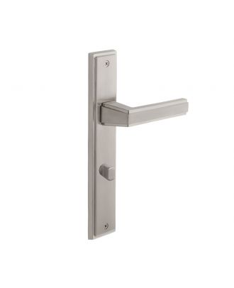 STEP Bathroom door handle with long plate, Satin Nickle