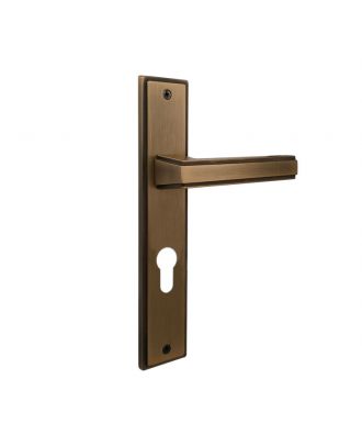STEP door handle with long plate, Antique Bronze