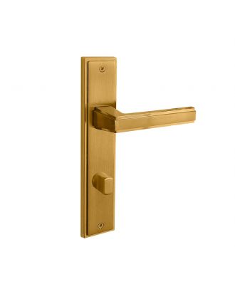 STEP Bathroom door handle with long plate, Golden