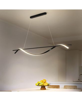 Modern Simple Hanging Led Chandelier, Black