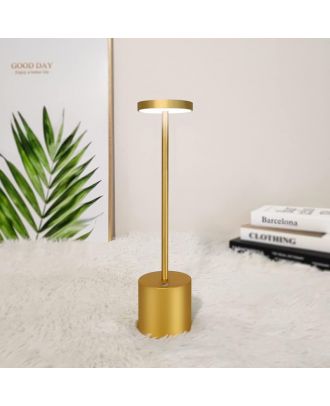 LED Cordless Table Lamp, Rechargeable Battery Operated Lamp, Portable Indoor and Outdoor Night Ligh, Gold