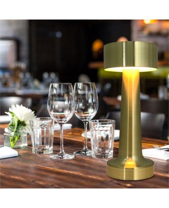 LED Portable Table Lamp with dimmable brightness for Indoor and Outdoor use, Gold