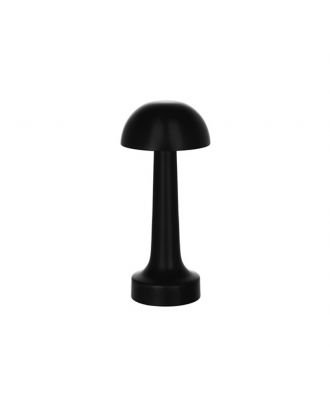 Portable cordless LED table lamp touch control, USB rechargeable, metal, Black