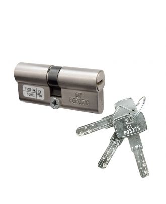Set Of 3 Cylinder 70 Mm With Master Key System, Nickel