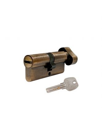 Euro Profile Cylinder 70 mm With Thumb Turn & Computer keys, Antique oxide