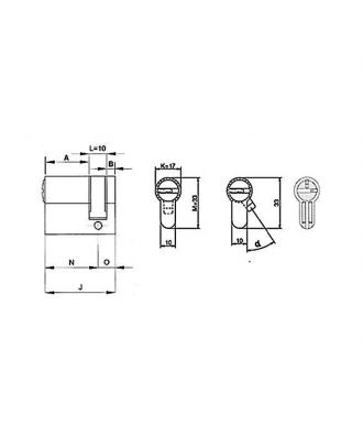 AHRAM Euro Profile Half Cylinder DKI1, 6 pins 45mm, Satin Nickel
