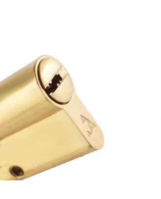 AFM Euro Profile Cylinder 70mm with 5 Computer Keys, Gold